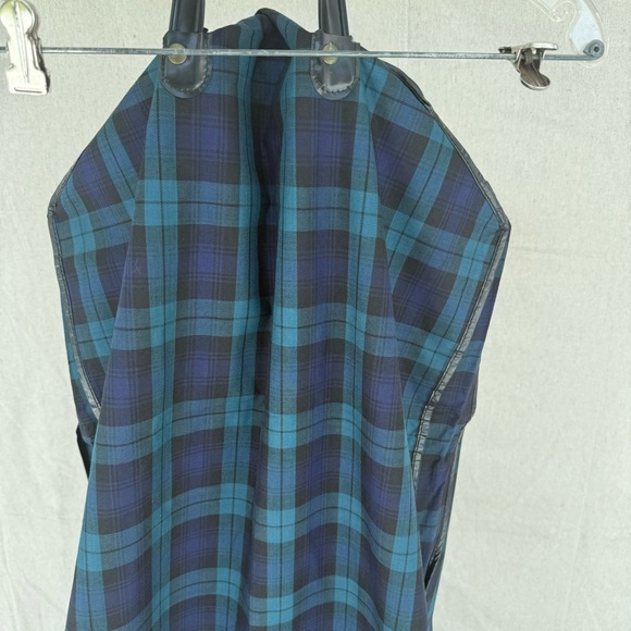 Vintage Blue/Green Plaid Garment Bag - Picture 6 of 11